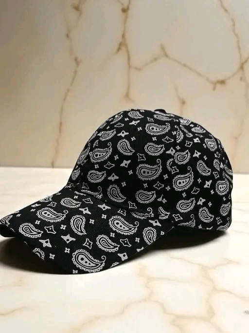 Black Paisley Print Cap – Street Style Essential