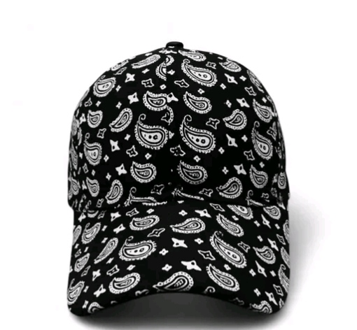 Black Paisley Print Cap – Street Style Essential