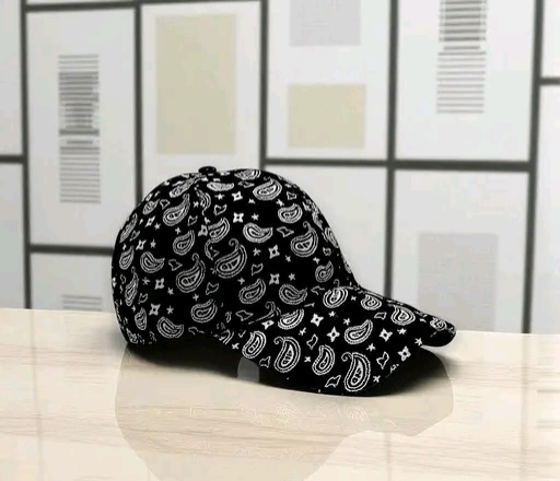 Black Paisley Print Cap – Street Style Essential
