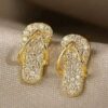 Trendy Gold Flip-Flop Earrings