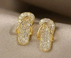 Trendy Gold Flip-Flop Earrings