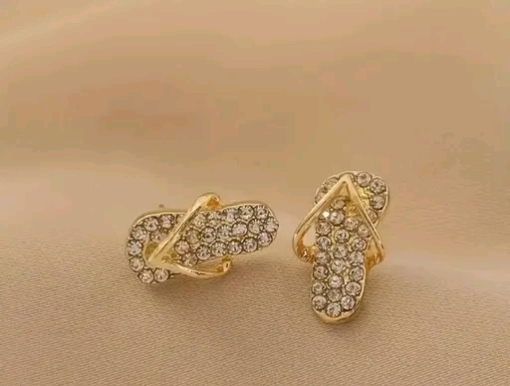 Trendy Gold Flip-Flop Earrings