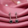 Black Heart Stone Earrings