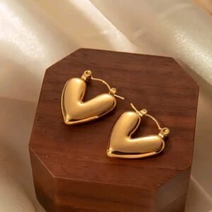Gold Heart Hoop Earrings – Timeless Love Style