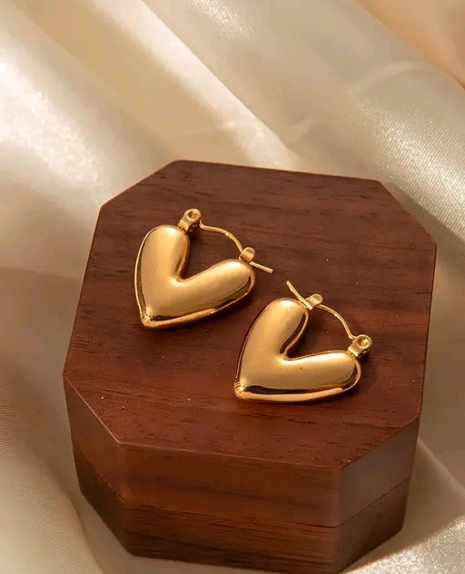 Gold Heart Hoop Earrings – Timeless Love Style