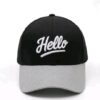 Hello Print Dual Tone Adjustable Cap – Black & Grey