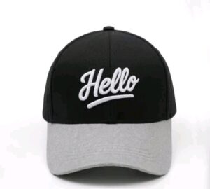 Hello Print Dual Tone Adjustable Cap – Black & Grey