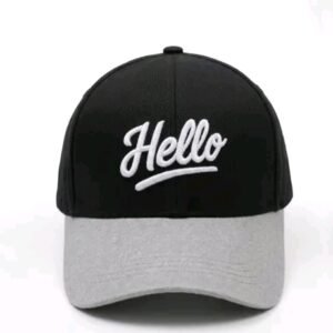 Hello Print Dual Tone Adjustable Cap – Black & Grey