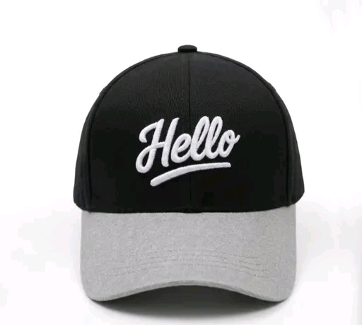 Hello Print Dual Tone Adjustable Cap – Black & Grey